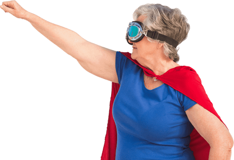 senior woman in unique transparent superwoman costume - Download Free Stock Videos Pikwizard.com