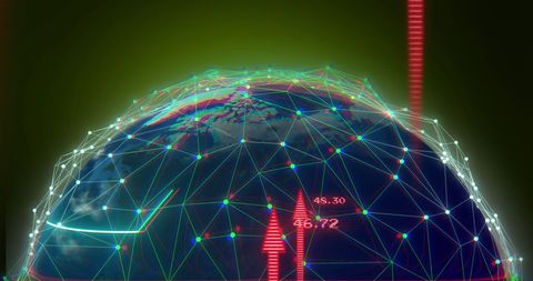 Global Connectivity and Data Network Over Planet Earth - Download Free Stock Images Pikwizard.com