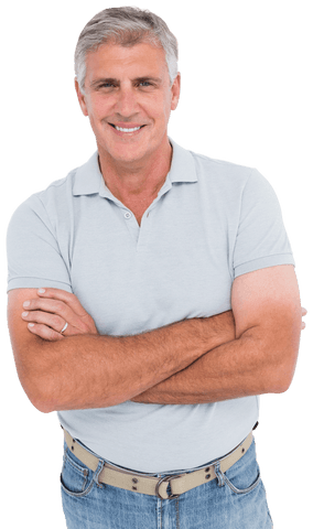 Confident Mature Man in Casual Wear with Transparent Background - Download Free Stock Videos Pikwizard.com