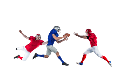 Transparent Image of Football Players Competing
