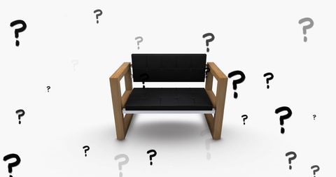 Chair Standing Amidst Floating Question Marks Symbolizing Uncertainty - Download Free Stock Images Pikwizard.com