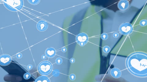 Architect Using Smartphone with Innovative Networking Dashboard