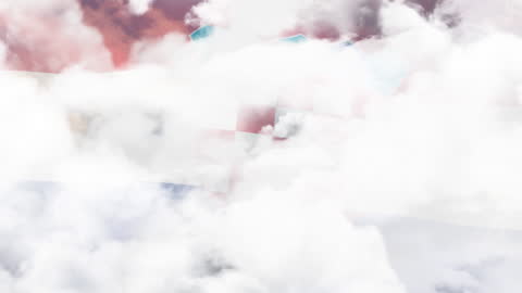 Waving Croatian Flag Seamlessly Blending with Moving Clouds