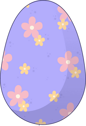 Transparent easter egg with pastel floral design
