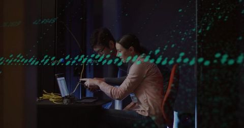 Tech workshop with professionals connecting networks