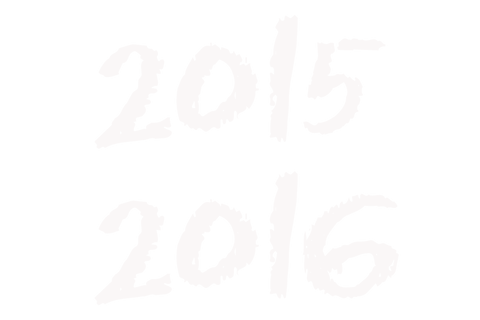 Handwritten years 2015 and 2016 on transparent background