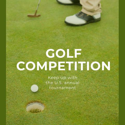 Male Golfer in Action on Golf Course with Text Overlay - Download Free Stock Templates Pikwizard.com
