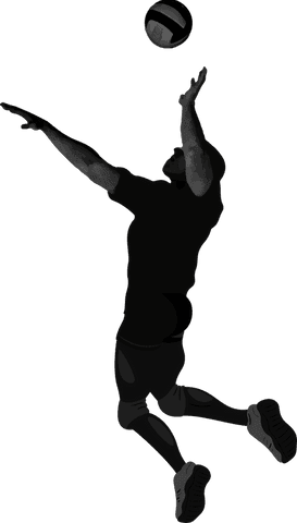 Dynamic volleyball player in action with transparent background