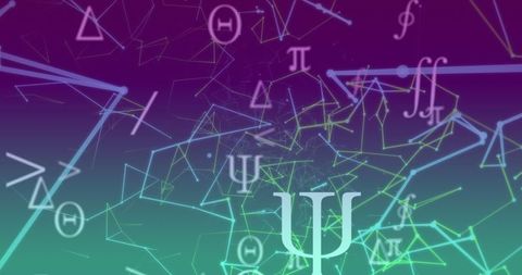 Floating Greek Letters in Sharp Digital Network Lighting - Download Free Stock Images Pikwizard.com