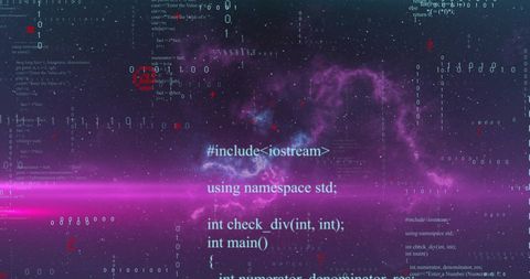 Abstract Digital Data Stream on Cosmic Background - Download Free Stock Images Pikwizard.com