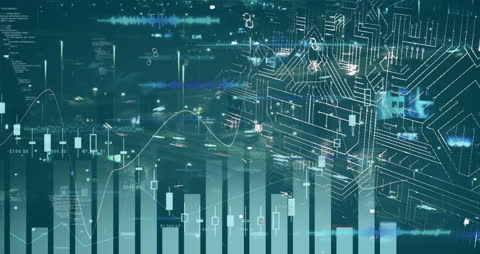 Futuristic Data Processing and Financial Analysis Concept