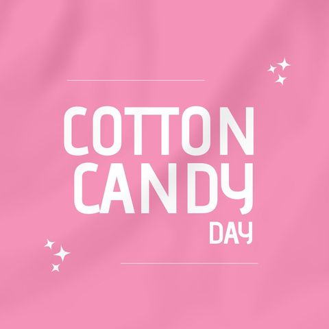 Cotton Candy Day Sign with Stars on Pink Background - Download Free Stock Templates Pikwizard.com