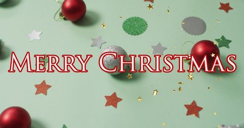 Festive Christmas Decorations on Light Green Background - Download Free Stock Images Pikwizard.com