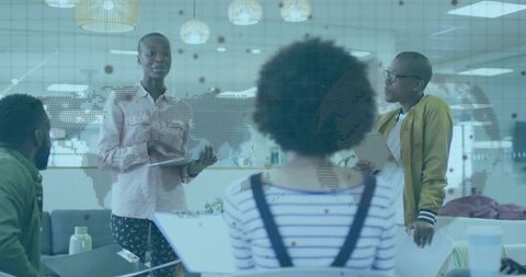 Innovative Team Discussion in Modern Office Setting