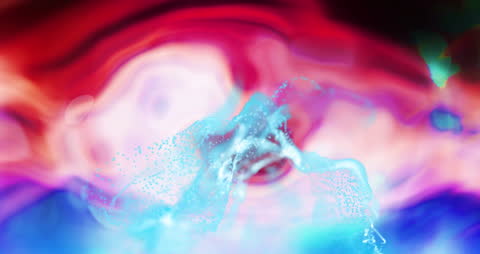 Abstract Blur Light Spots Over Vivid Liquid Surface