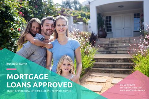 Happy Family Celebrating Mortgage Approval Outside Home