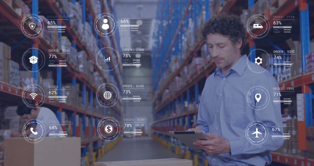 Warehouse Manager Using Digital Tablet for Smart Supply Chain Management - Download Free Stock Images Pikwizard.com