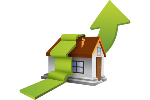 Green Growth Arrow Passing Over House on Transparent Background - Download Free Stock Videos Pikwizard.com