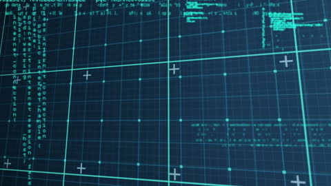 Futuristic Data Analytics Interface with Digital Grid