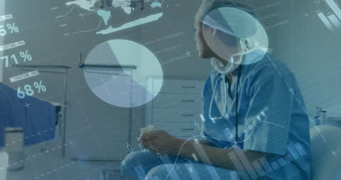 Medical Professional Analyzing Financial Healthcare Data Visuals