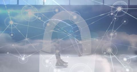 Digital network connections over exercising man