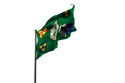 Irfu flag waving in transparent background