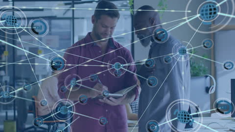 Business Collaboration with Global Network Technology Concept