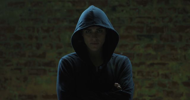 Mysterious Hooded Figure in Dark Alley - Download Free Stock Photos Pikwizard.com