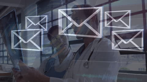 Healthcare Professionals Discussing Digital Communication in Medicine