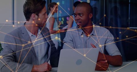 Business Collaboration Amidst Digital Networks in Modern Office - Download Free Stock Images Pikwizard.com