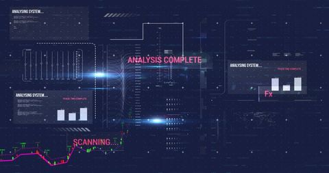 Digital Data Processing with Text Overlay on Grid Background - Download Free Stock Images Pikwizard.com