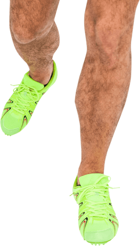 low section transparent of man wearing neon athletic shoes running - Download Free Stock Videos Pikwizard.com