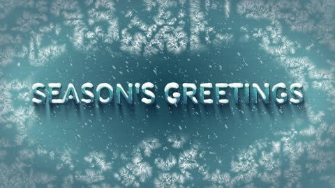 Elegant Season's Greetings with Falling Snow on Blue Background