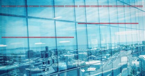 Digital Data Processing Reflected on Urban Glass Facade