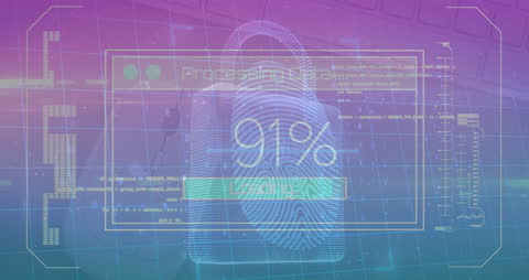 Digital Data Processing with Security Padlock Overlay