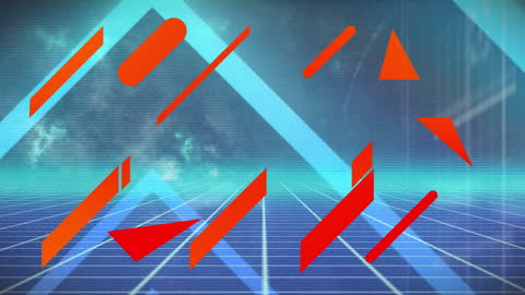 Abstract Geometric Shapes Over Data Grid