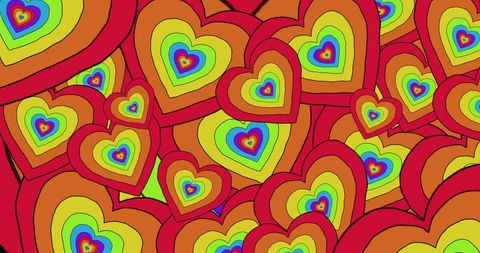 Vibrant Rainbow Pride Hearts Celebration