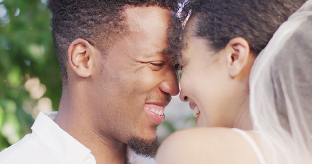 Close up of happy married african american couple smiling - Download Free Stock Photos Pikwizard.com
