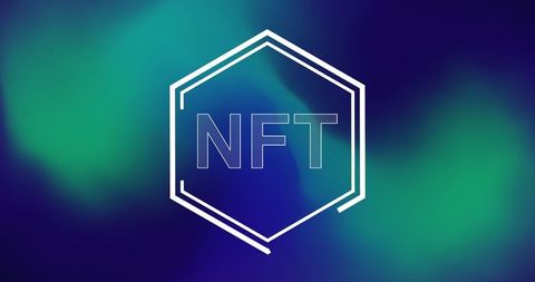 Digital art with hexagonal design showcasing nft concept