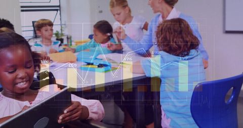 Children Learning with Teacher and Financial Data Overlay