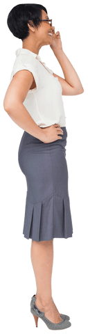 side profile of biracial businesswoman in professional outfit on transparent background - Download Free Stock Videos Pikwizard.com