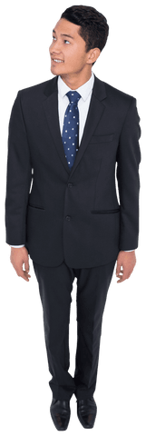 Cheerful Biracial Businessman on Transparent Background