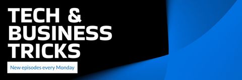 Tech & Business Podcast Banner with Modern Blue Design - Download Free Stock Templates Pikwizard.com