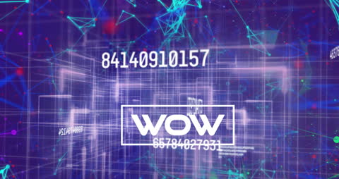 Digital Data Flow With Technology Keywords And Wow Overlay