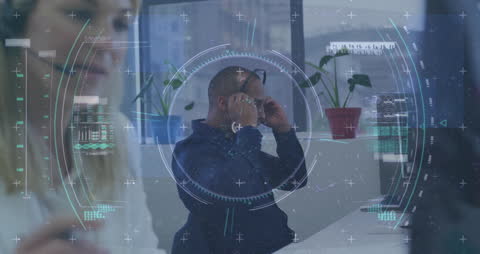 Diverse Business People with Digital Interface Animation