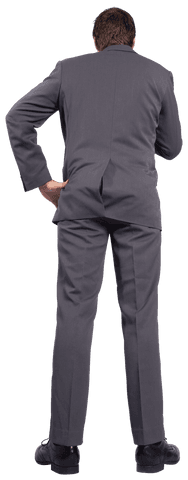 Caucasian Businessman Raising Hand Transparent Background