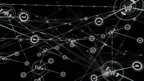 Abstract Data Connection Network Background with Icons