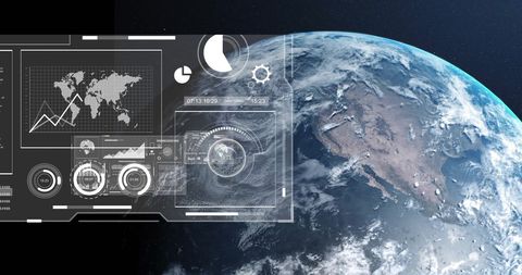 Futuristic Global Data Display and Earth Visualization - Download Free Stock Images Pikwizard.com