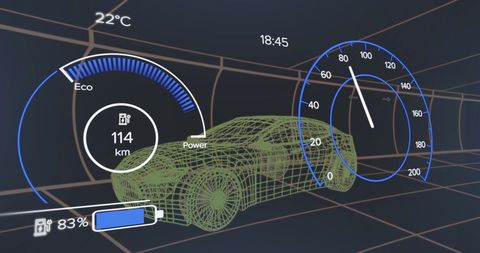 Futuristic Automotive Dashboard Interface with Eco Indicators - Download Free Stock Images Pikwizard.com