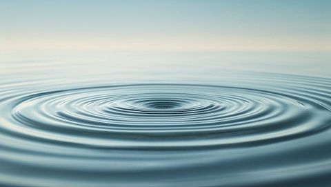 Concentric Ripple Waves Calm Lake Serene Atmospheric